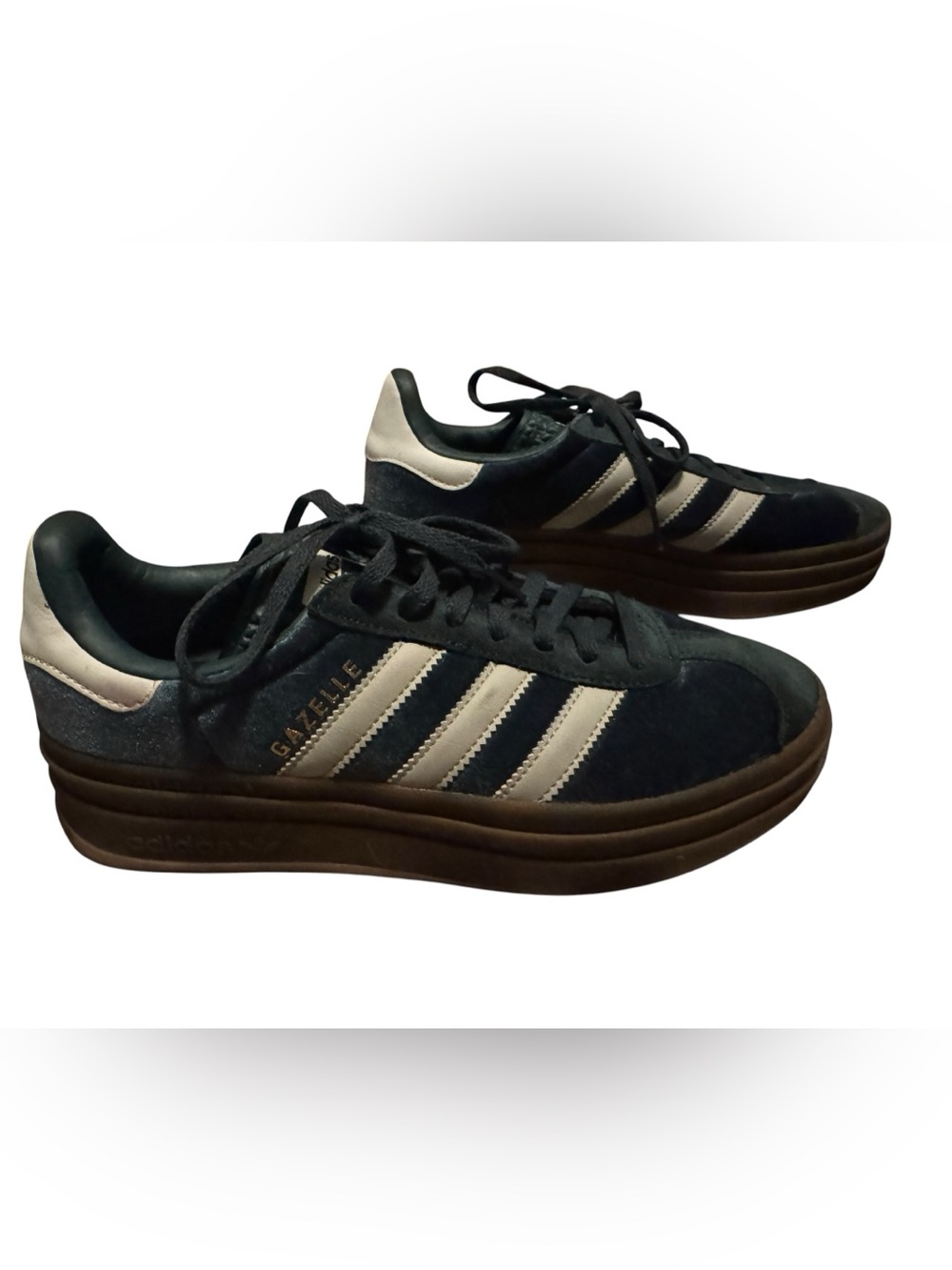 Adidas Green Velvet Gazelle Platform Sneakers